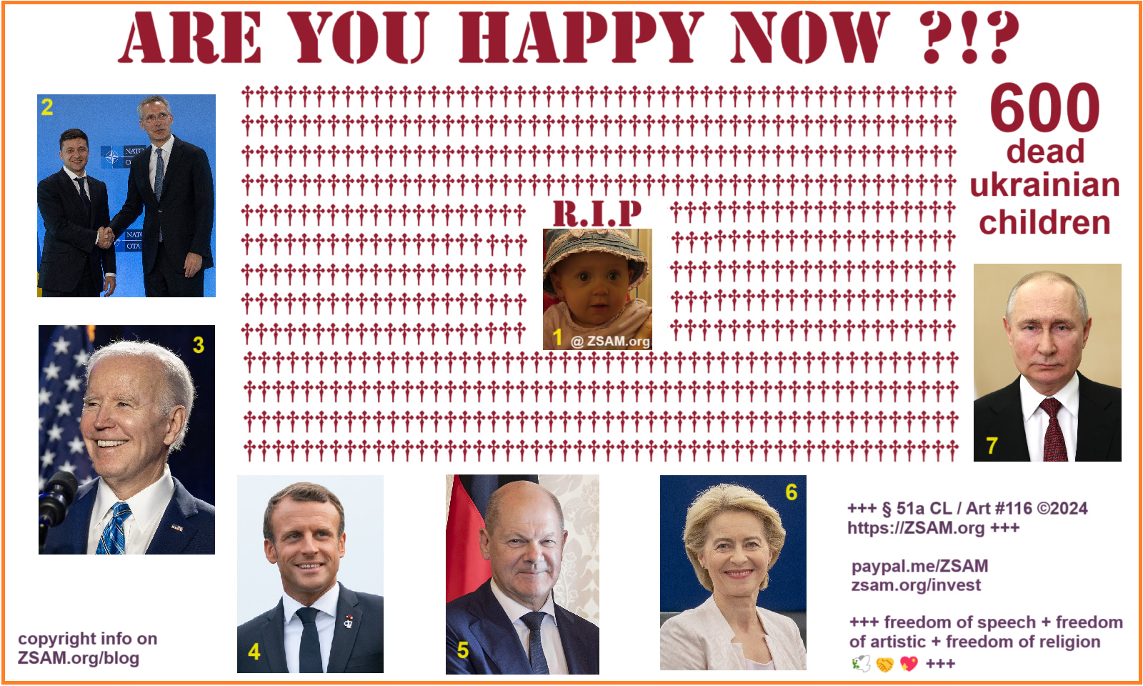 600 crucifixes for 600 dead ukrainian children